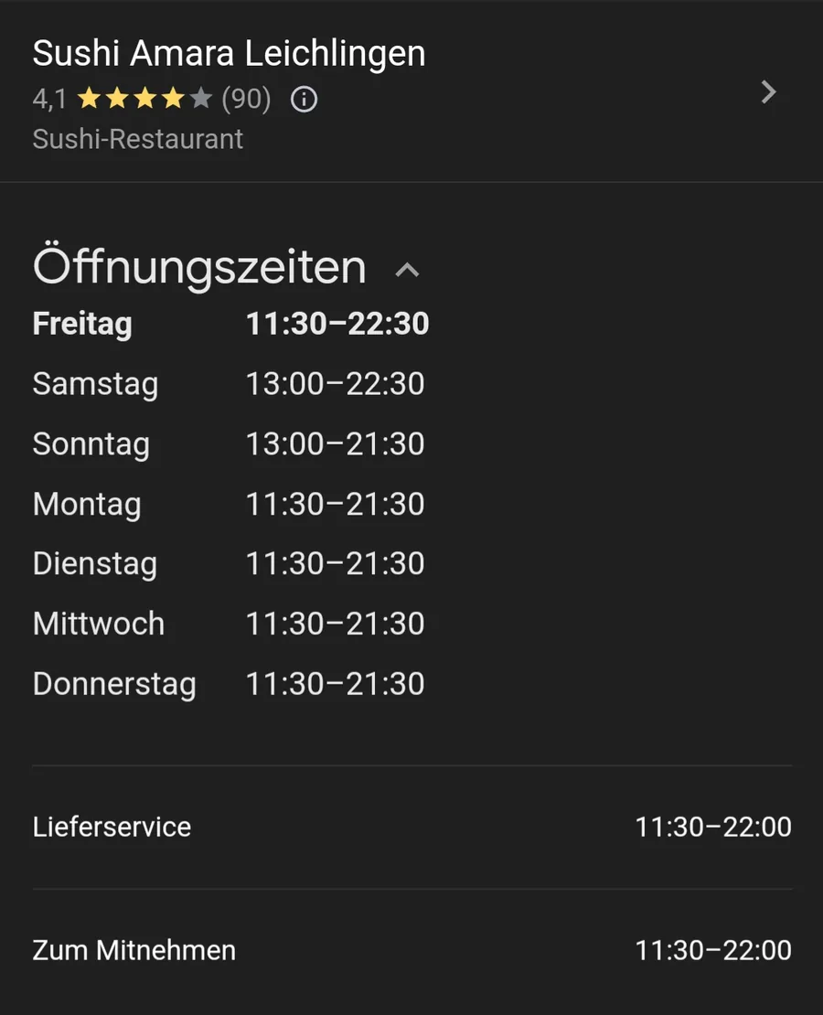 Sushi Amara – japanisches Restaurant in Leichlingen