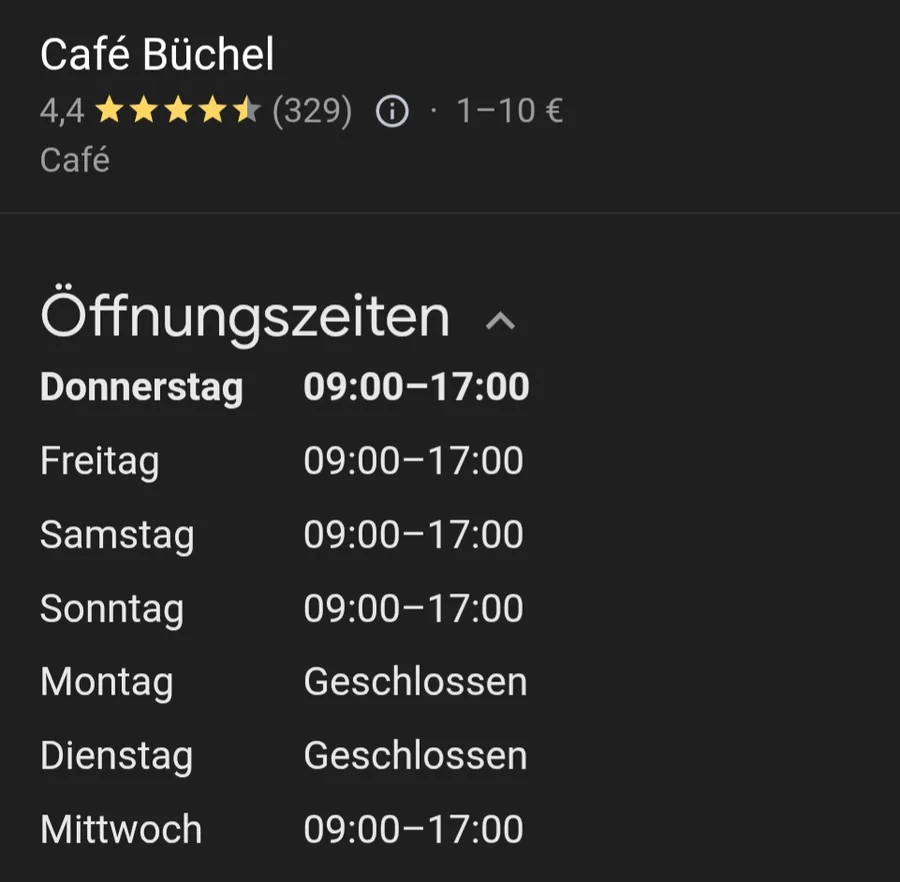 Bäckerei-Café mit Außensitzplatz in Leichlingen-Büchel
