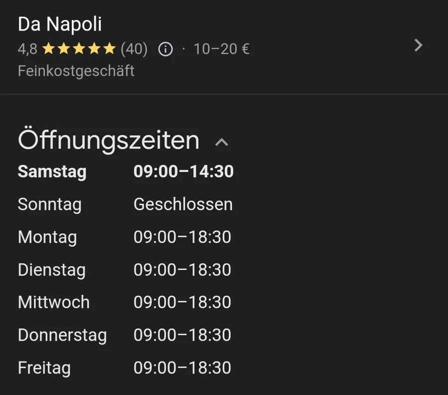 Da Napoli – italienisches Restaurant in Leichlingen