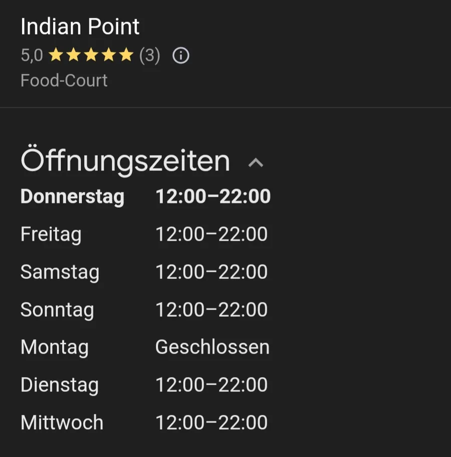 Indian Point – indisches Restaurant in Leichlingen