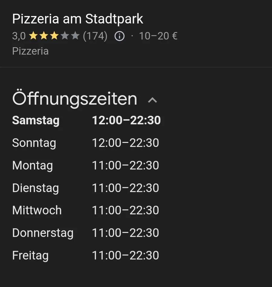 Pizzeria am Stadtpark in Leichlingen
