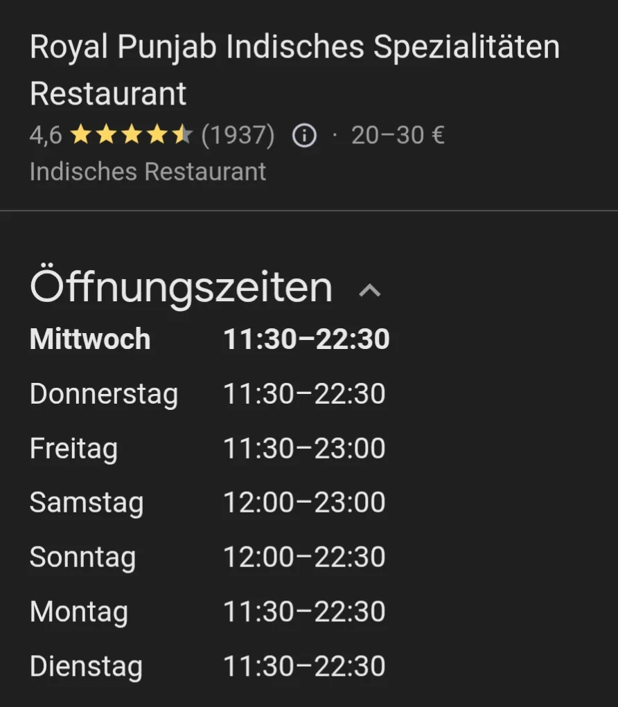 Royal Punjab – indisches Restaurant in Opladen