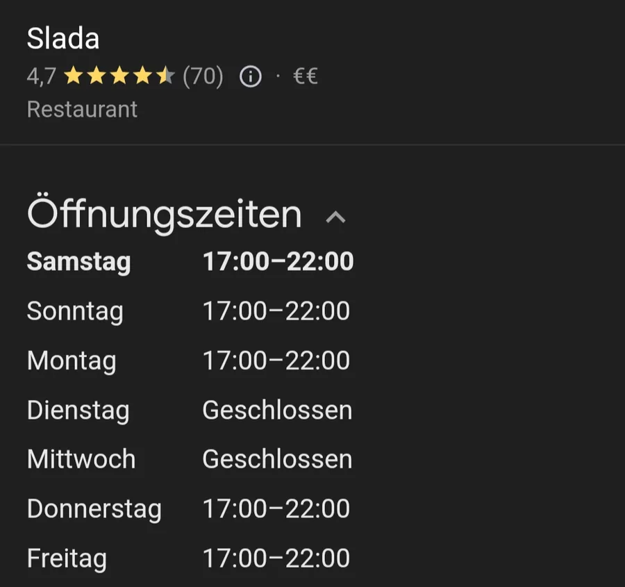 Slada – kroatisches Restaurant in Leichlingen